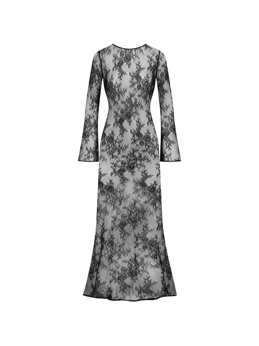 Maison Close lace open-back maxi dress - Schwarz
