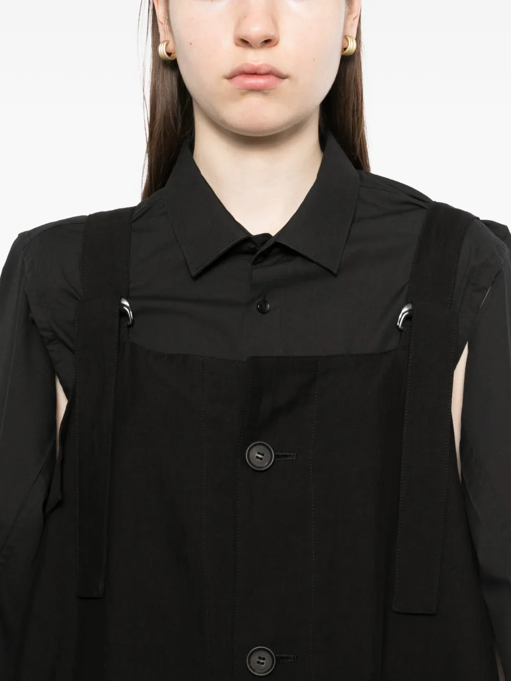 Yohji Yamamoto Jurk met lint rug Zwart
