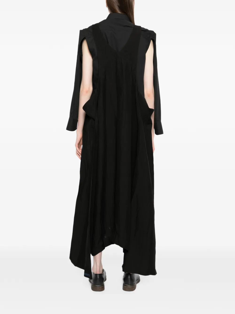 Yohji Yamamoto Jurk met lint rug Zwart