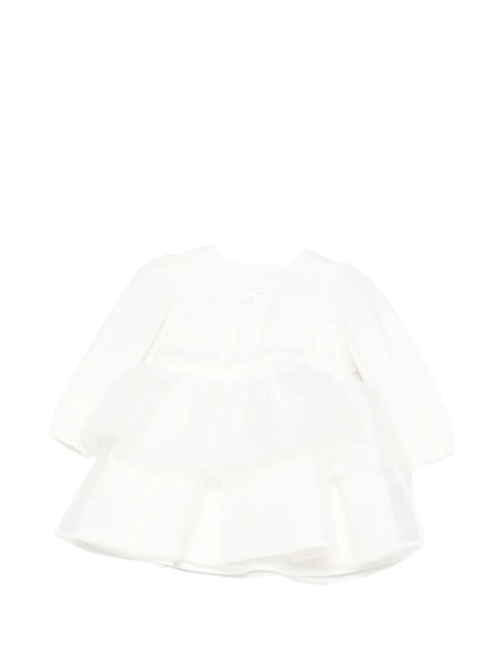 Elisabetta Franchi La Mia Bambina ruffled long-sleeve dress - Bianco