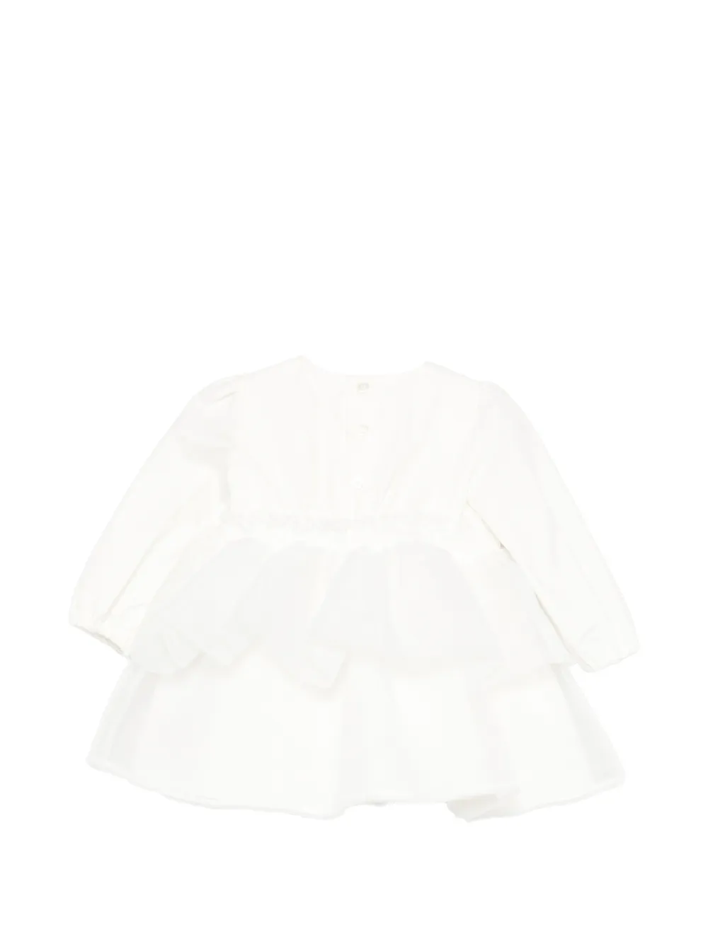 Elisabetta Franchi La Mia Bambina Jurk met ruches Wit