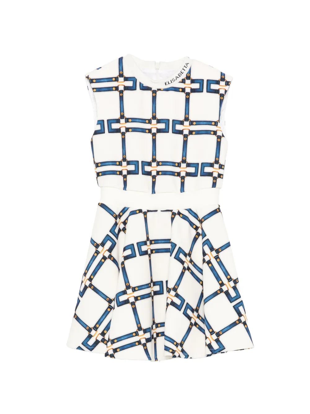 Elisabetta Franchi La Mia Bambina geometric-print dress - Bianco