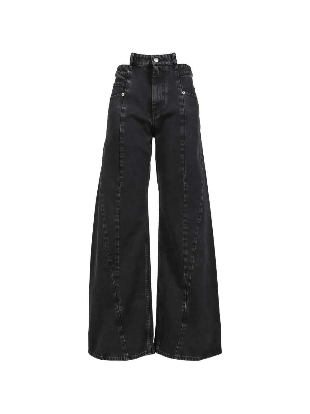 Maison Margiela Pantaloni a gamba ampia con dettaglio cut-out - Nero