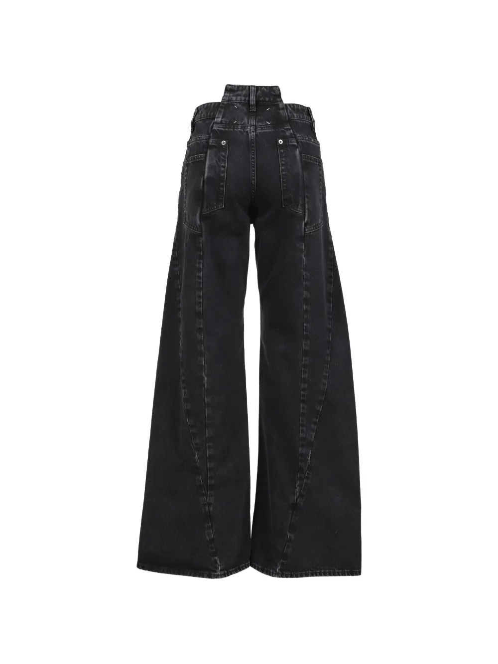 Maison Margiela Broek met wijde pijpen en uitgesneden detail Zwart