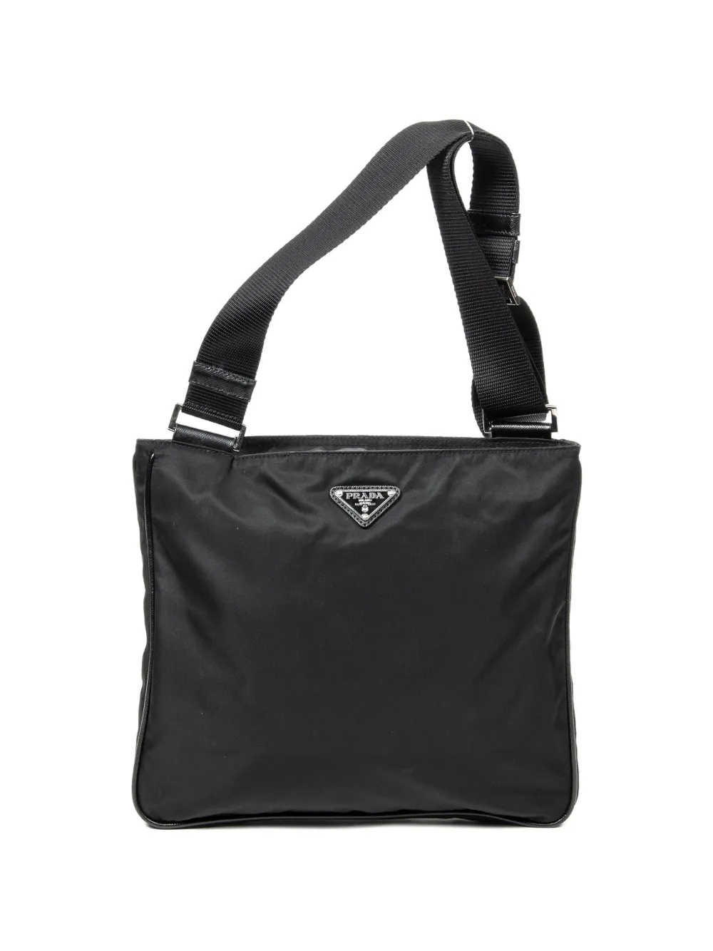 Prada Pre-Owned logo-plaque top-zip shoulder bag - Nero