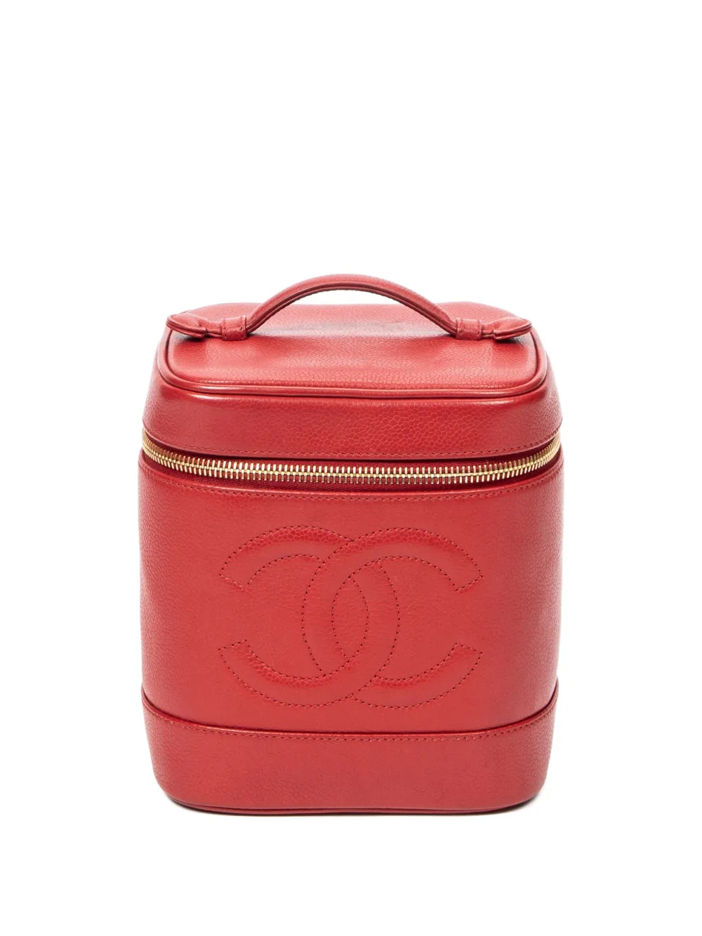 CHANEL Pre-Owned 1996-1998 CC Tall vanity case - Rosso