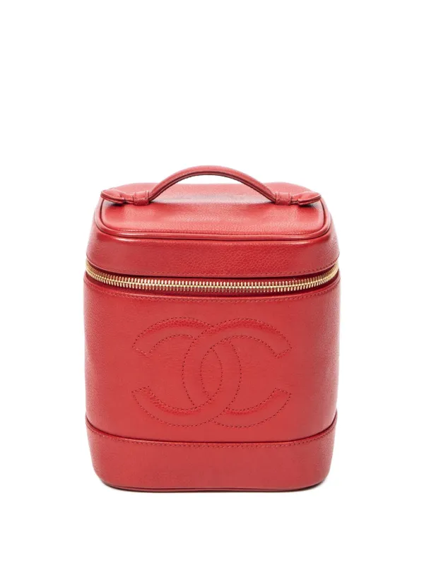 Chanel Pre-owned 1996-1998 CC Tall Vanity Case in Red