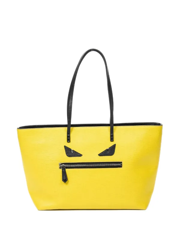 Fendi Pre-owned Monster Eyes Tote Bag in Yellow