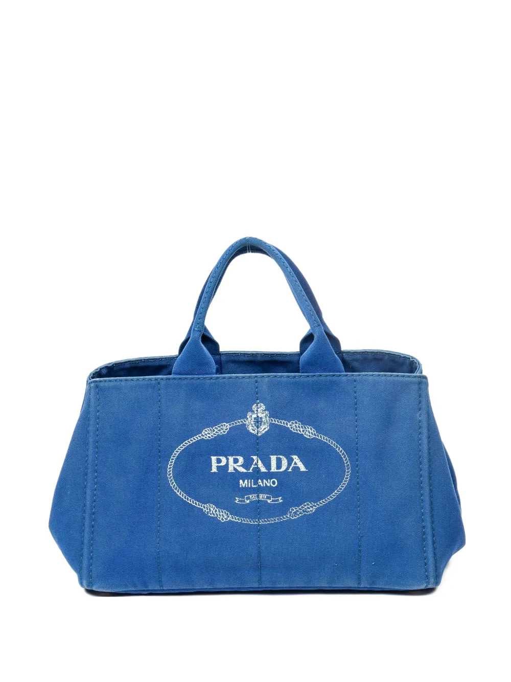 Prada Pre-Owned Canapa logo-print large tote bag - Blu