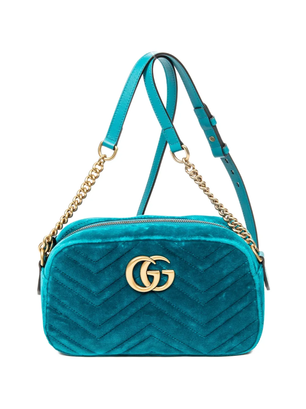 Gucci Pre-Owned small GG Marmont chain cross body bag - Blu