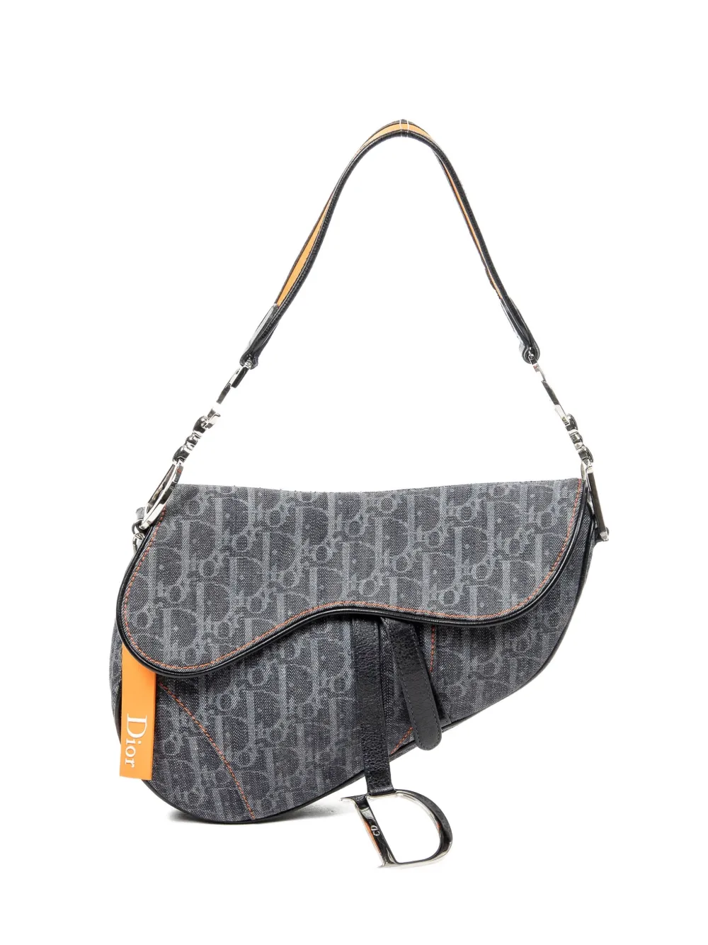 Christian Dior Pre-Owned Flight Saddle Dior Oblique denim tote bag - Blu