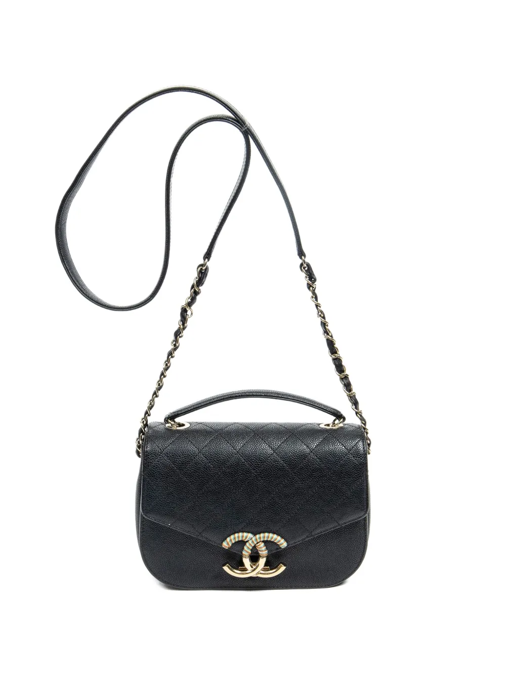 Pre-owned Chanel Small Cuba Tote Bag In Black