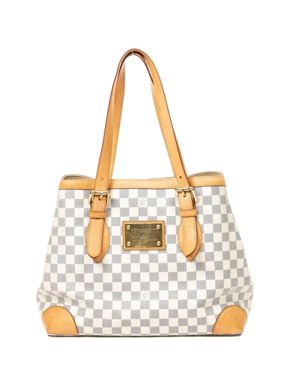 Louis Vuitton Pre-Owned MM Hampstead logo-plaque shoulder bag - Bianco