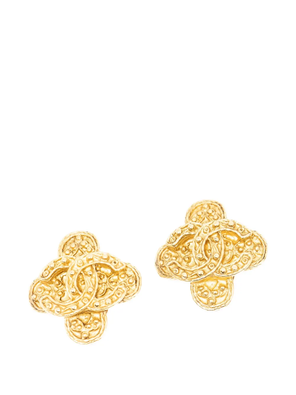 Pre-owned Chanel Cc Clip-on Earrings In Gold