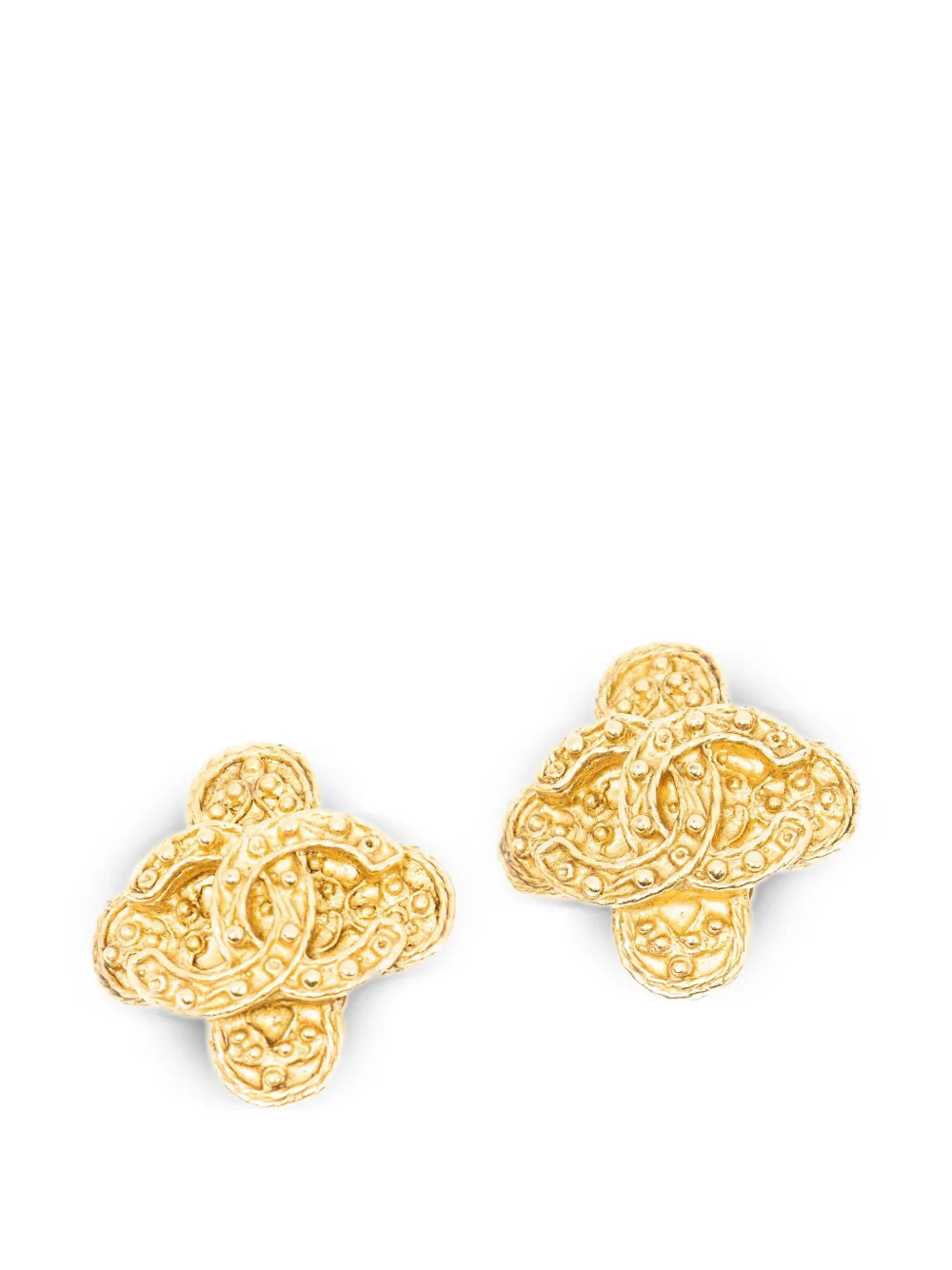 CHANEL Pre-Owned CC clip-on earrings - Oro