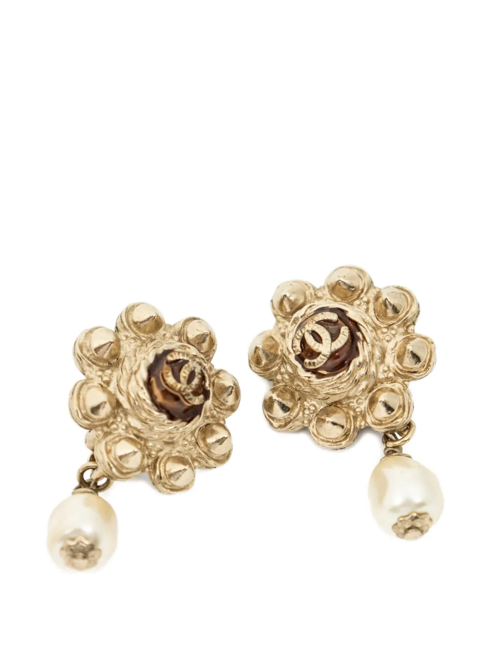CHANEL Pre-Owned interlocking-CC earrings - Oro