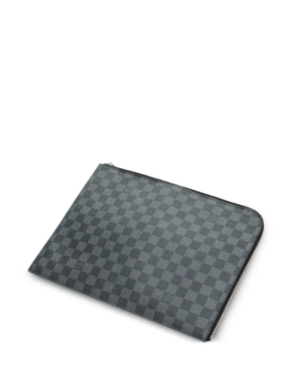 Louis Vuitton Pre-owned 2015 GM Jour Damier Graphite Pouch in Black