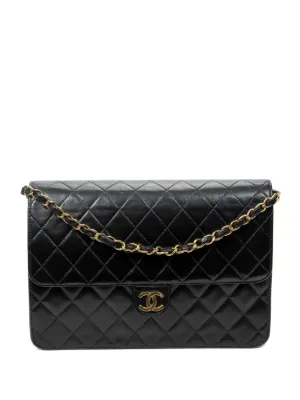 CHANEL シャネル【美品】ビンテージ フラップ ショルダーバッグ CHANEL Pre-Owned フル フラップ ショルダーバッグ | ブラック