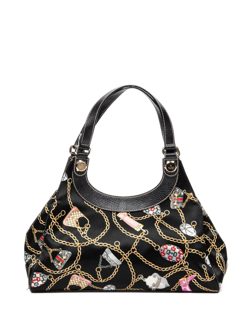 Gucci Pre-Owned Charmy chain-print tote bag - Nero