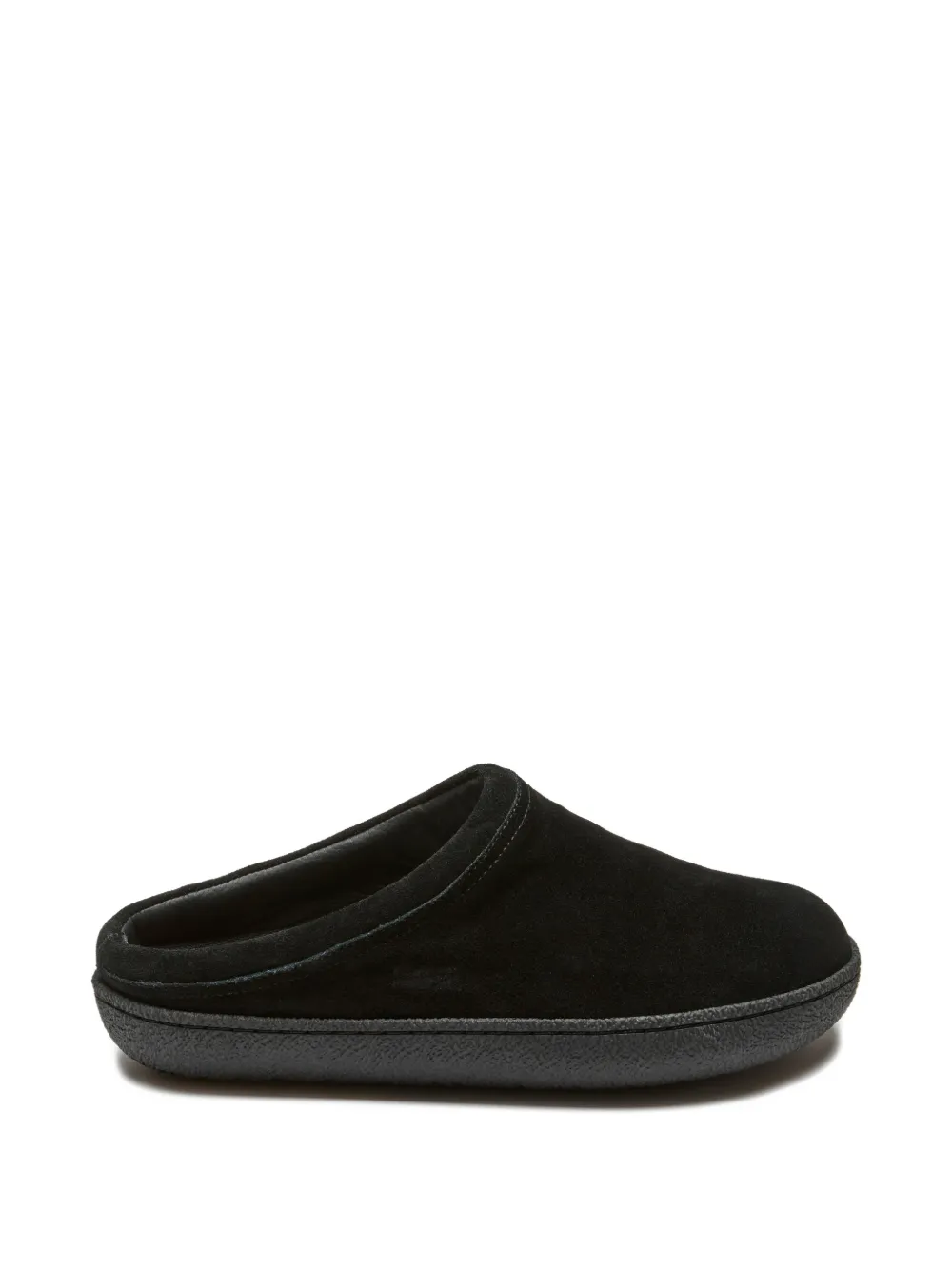 Suicoke Leather Slippers In Black