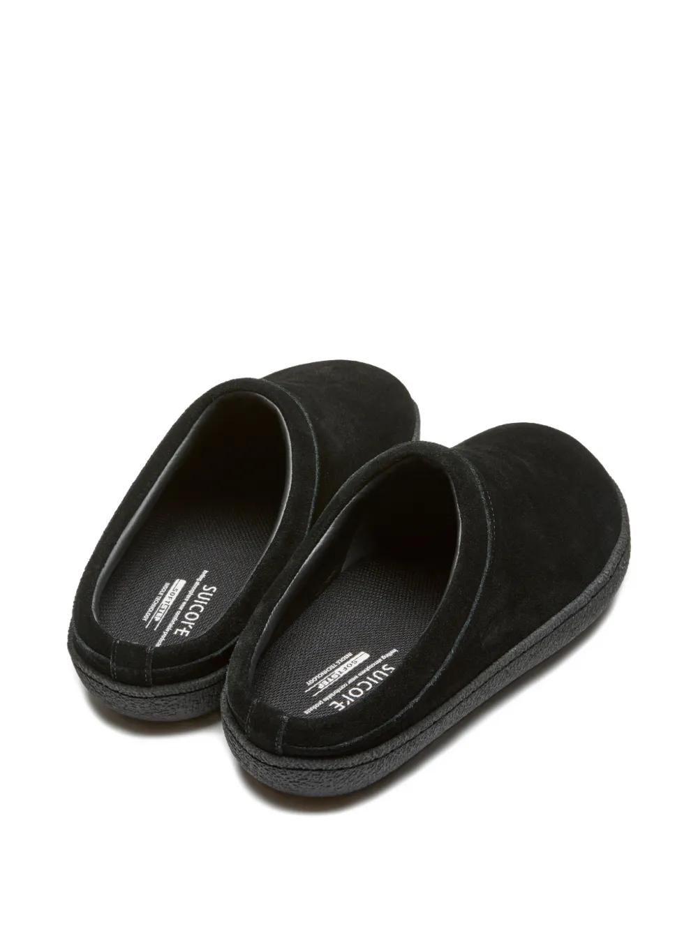 Suicoke Leren slippers Zwart