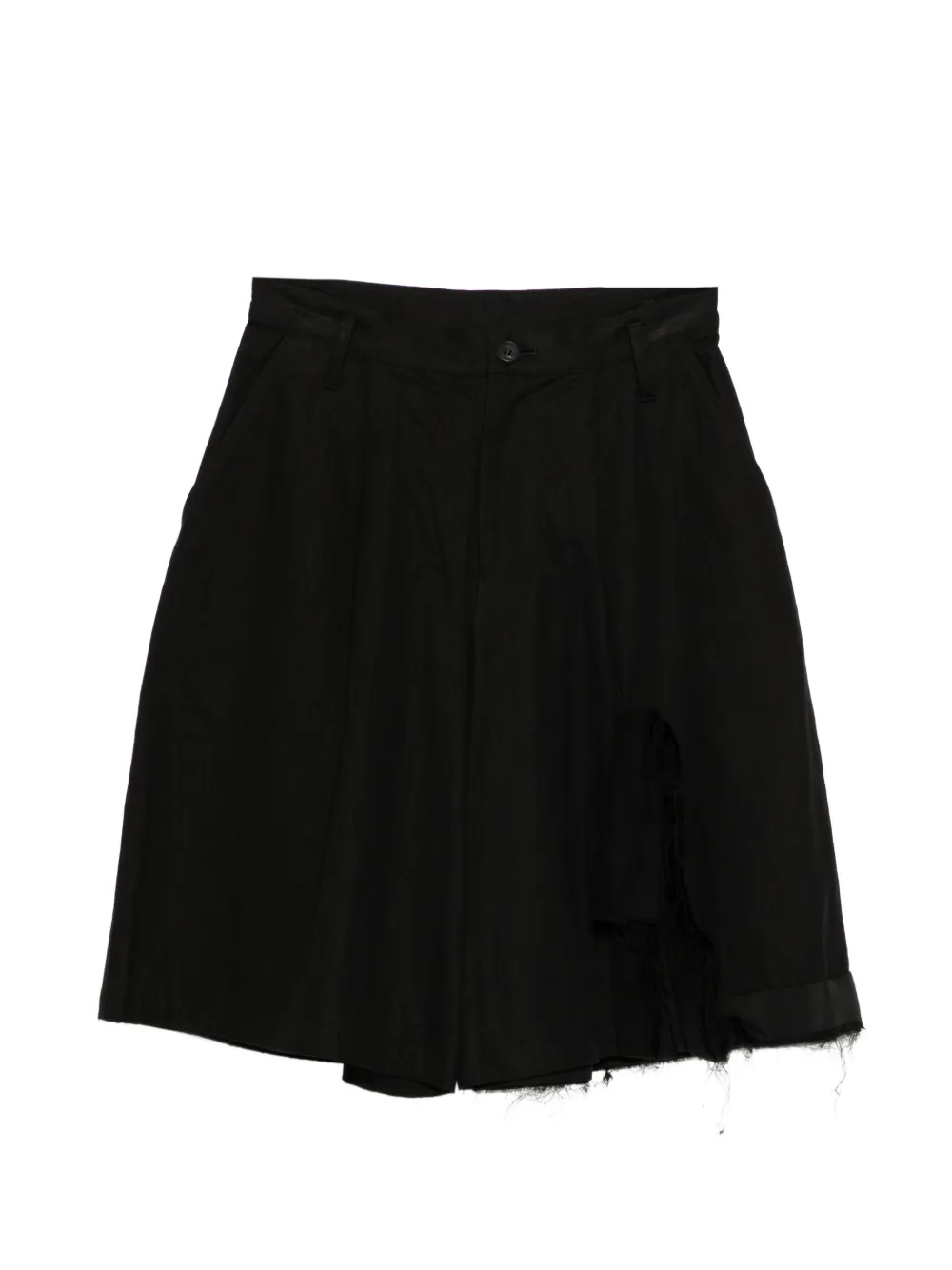Yohji Yamamoto Shorts con effetto vissuto - Nero