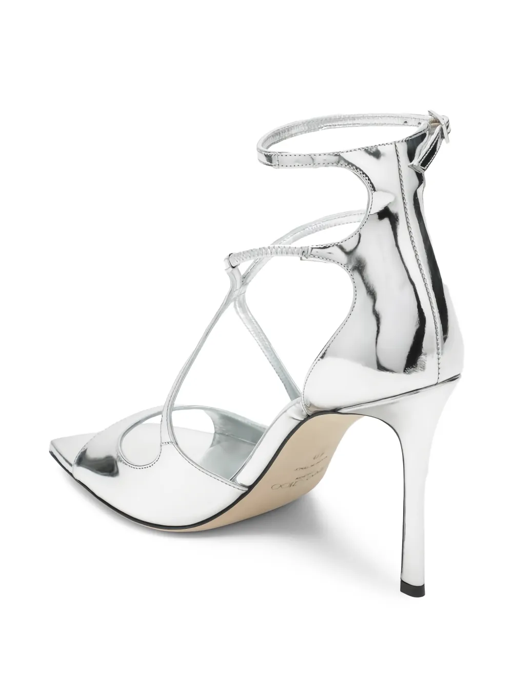 Jimmy Choo Azia ankle-strap stiletto sandals Zilver