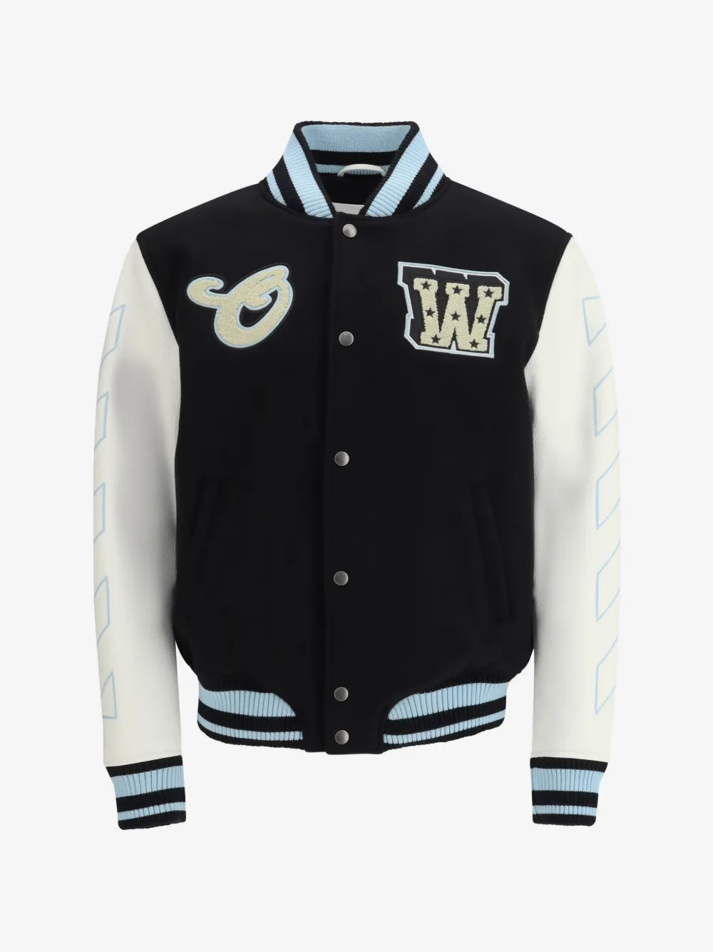 Off-White star-logo varsity bomber jacket | Black | Image 1