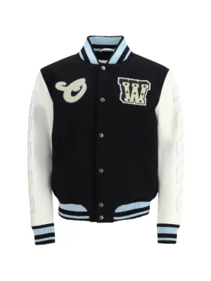Off-White Embroidered Varsity Jacket | Black | FARFETCH