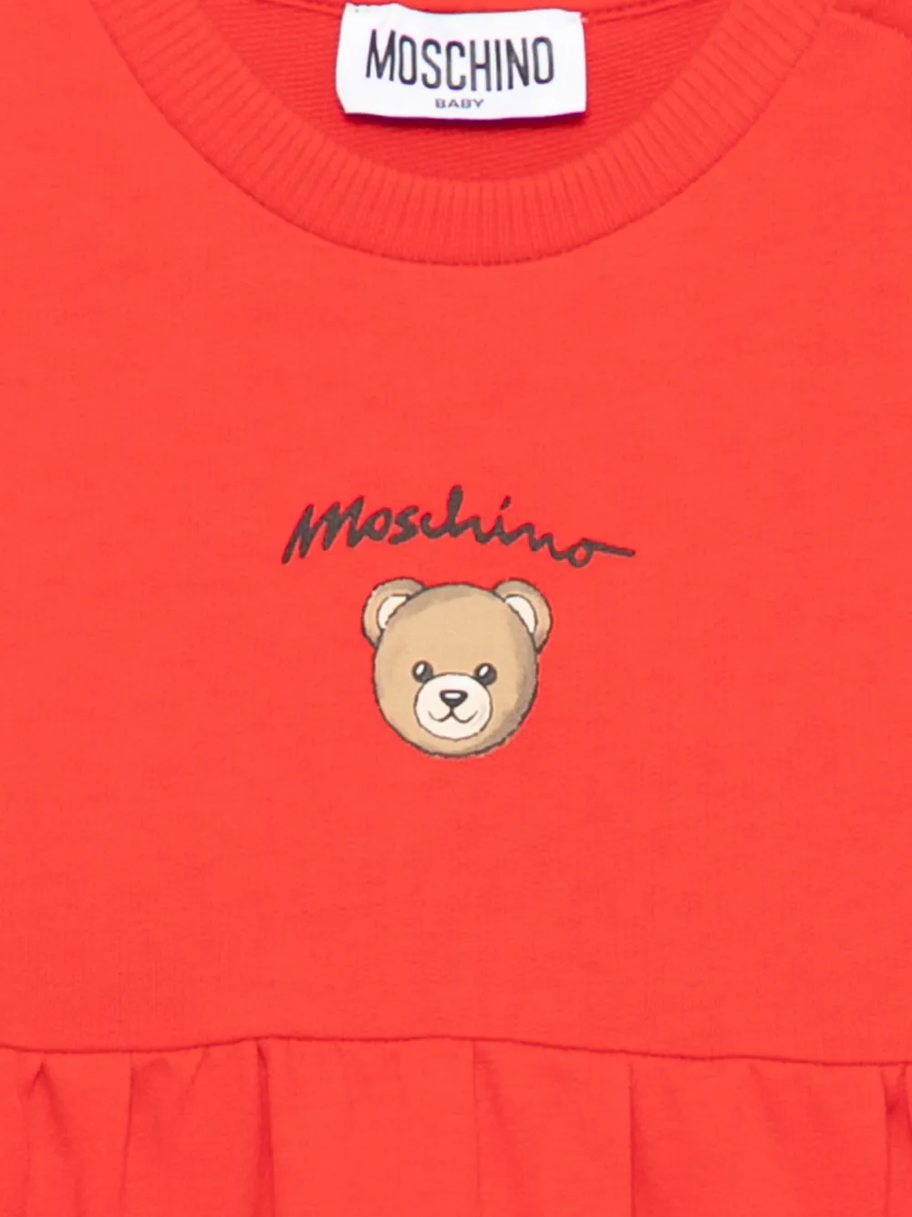 Moschino Kids Jurk met teddybeerprint Rood