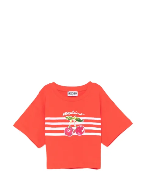 Moschino Kids playera con cereza estampada