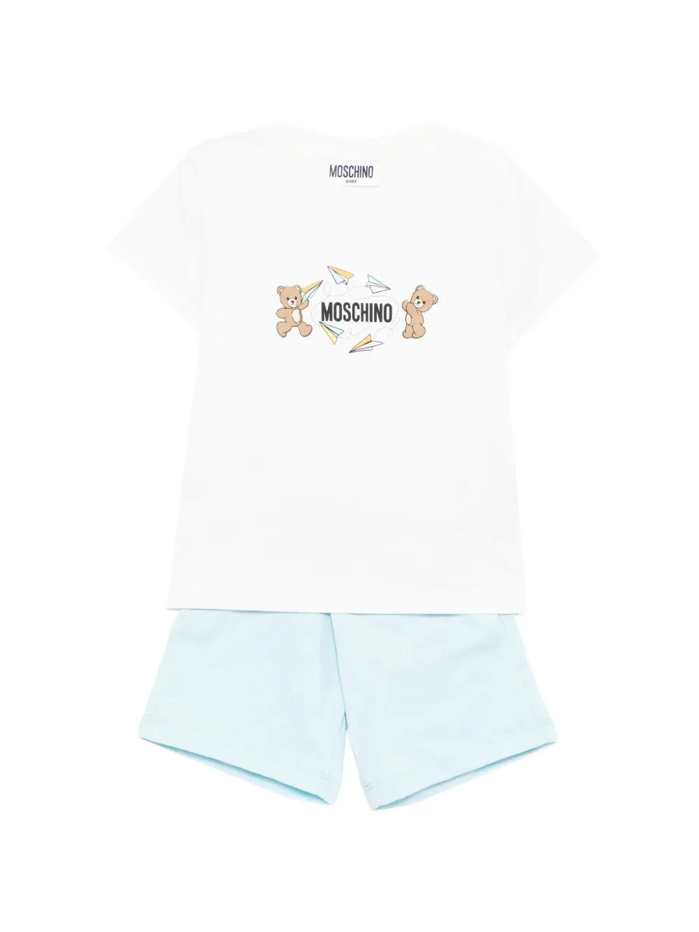 Moschino Kids teddy-print logo tracksuit - Bianco