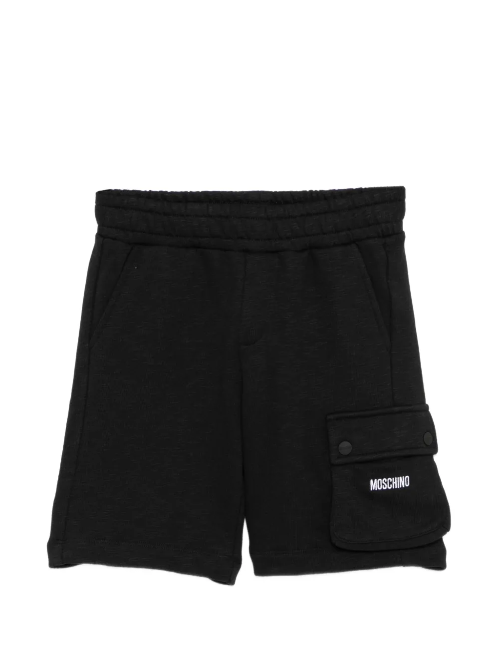 Moschino Kids logo-embroidered shorts - Nero