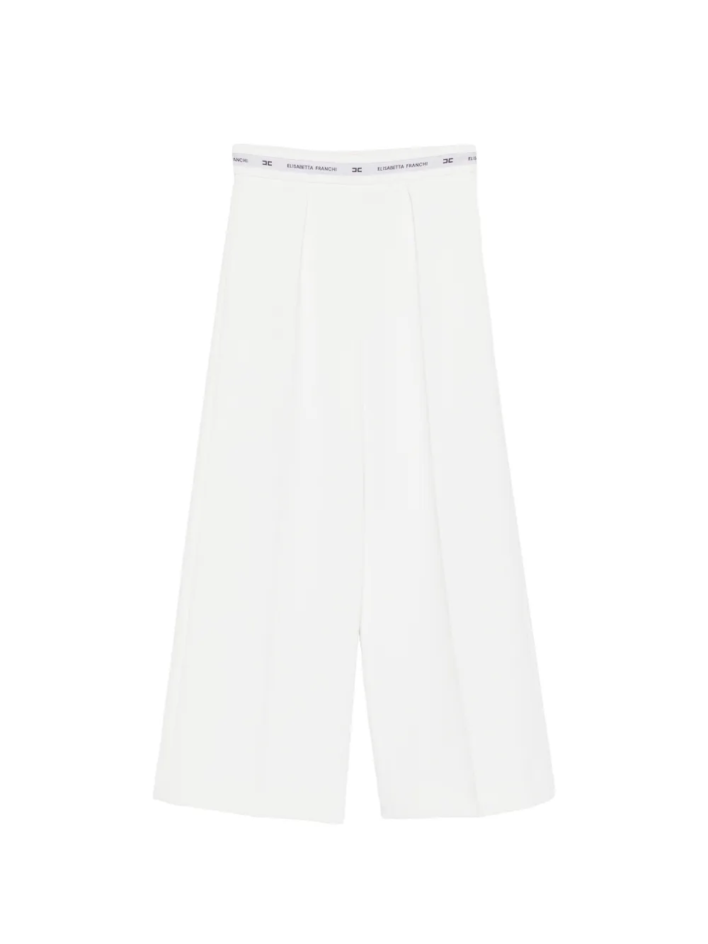 Elisabetta Franchi La Mia Bambina logo-waistband trousers - Bianco