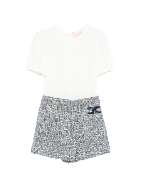 Elisabetta Franchi La Mia Bambina logo-appliqué short-sleeve playsuit 