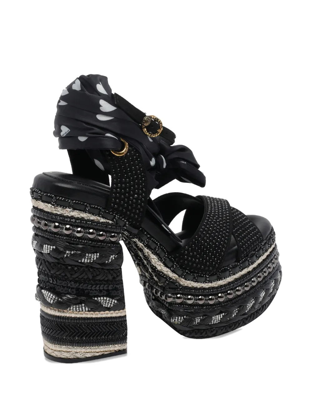 Kurt Geiger London Chelsea Scarf embellished platform sandals Zwart