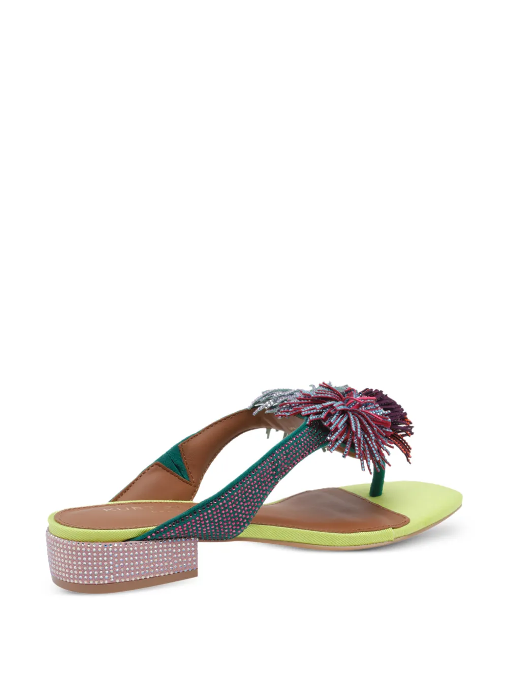 Kurt Geiger London pompom T-bar sandals Groen