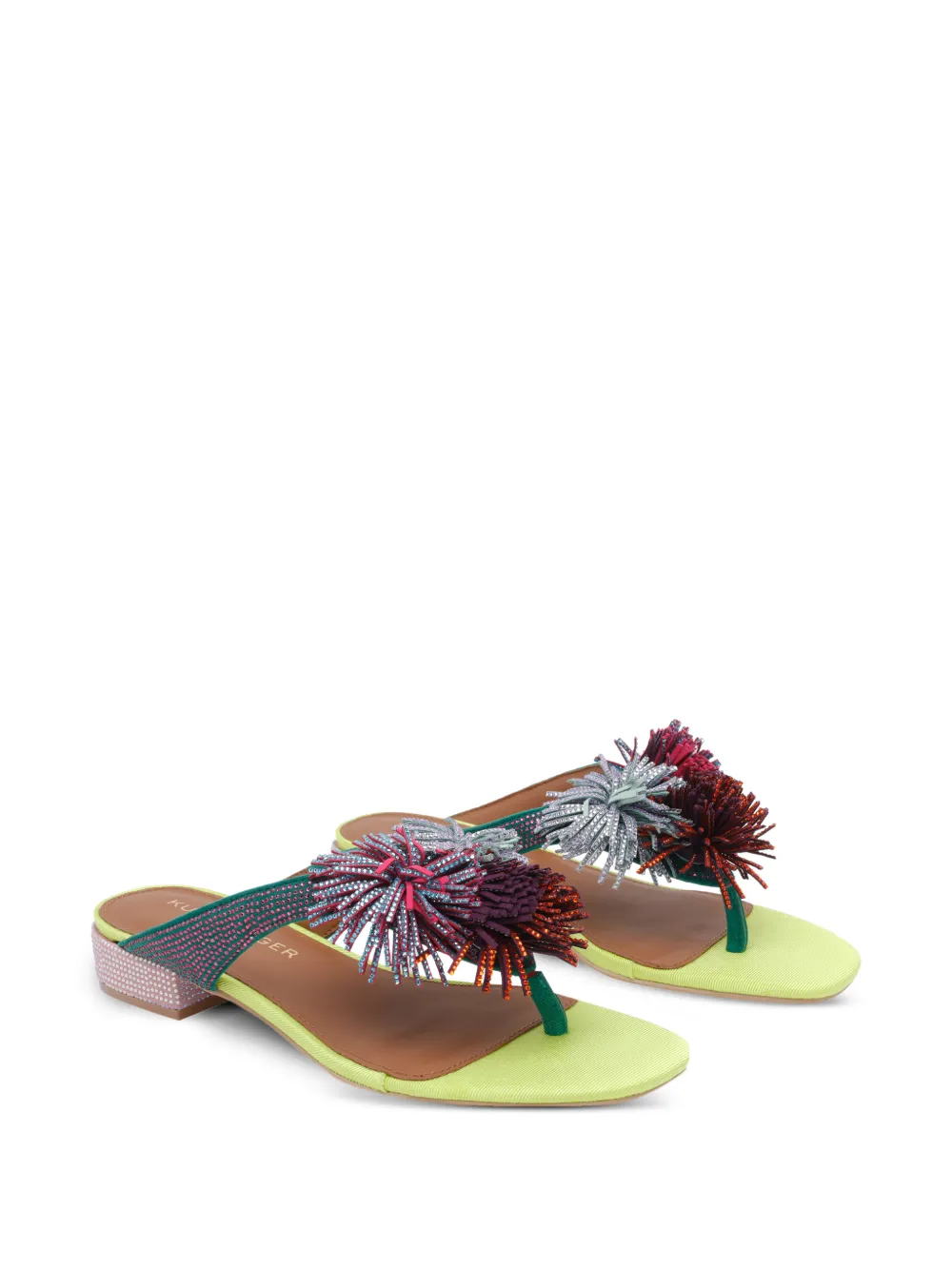 Kurt Geiger London pompom T-bar sandals Groen