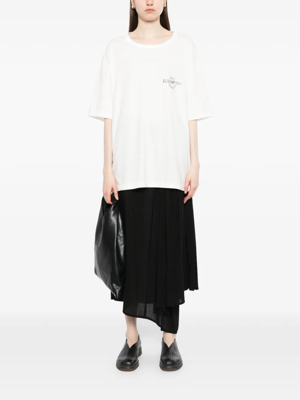 Yohji Yamamoto T-shirt met logoprint Wit