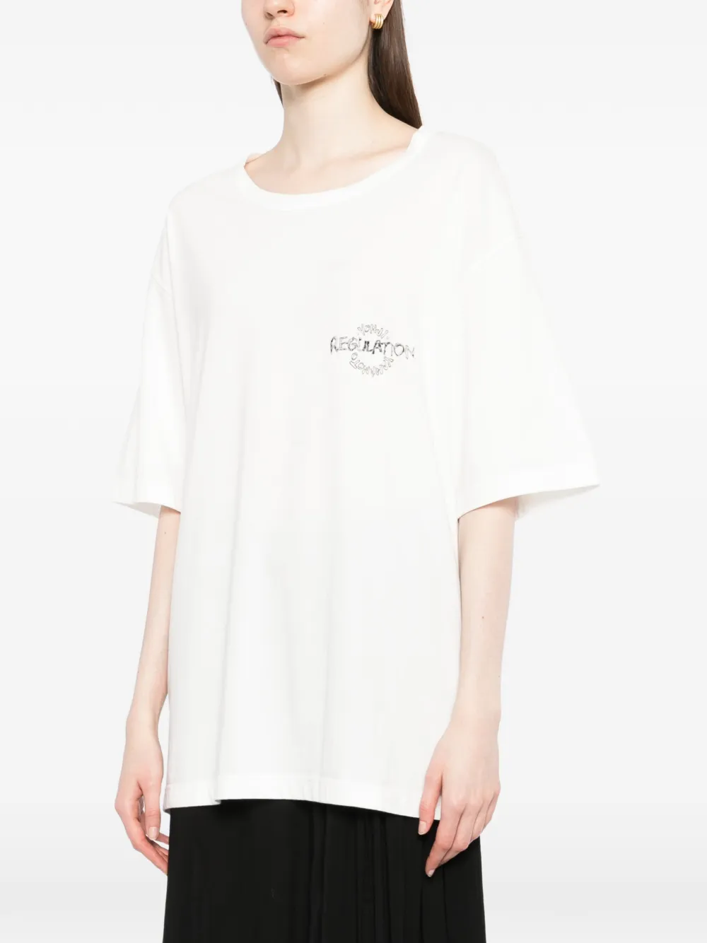 Yohji Yamamoto T-shirt met logoprint Wit