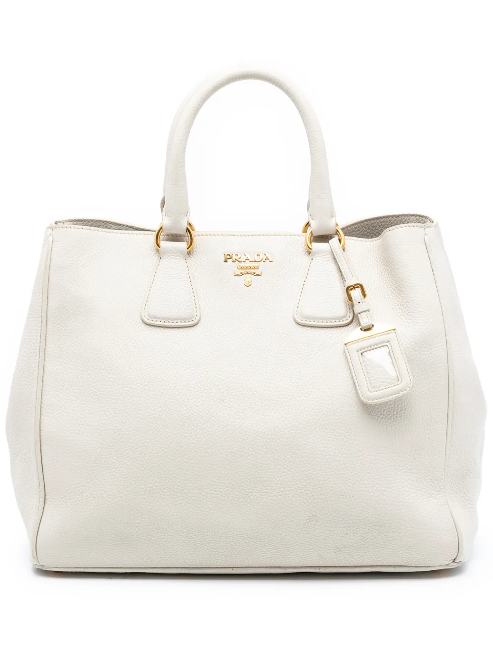 Prada Pre-Owned 2000-2025 Vitello Daino Open Convertible Tote satchel - Bianco
