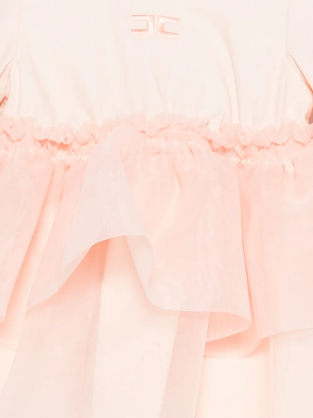 Elisabetta Franchi La Mia Bambina Jurk met geborduurd logo en ruches Roze