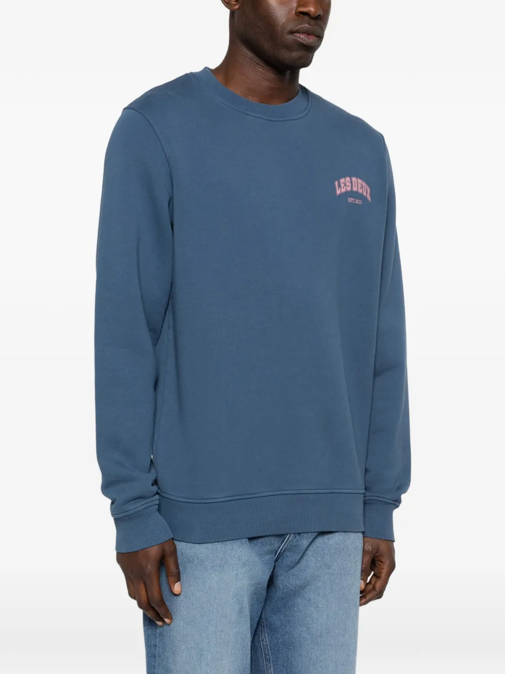 Les Deux Brady sweater met logo Blauw