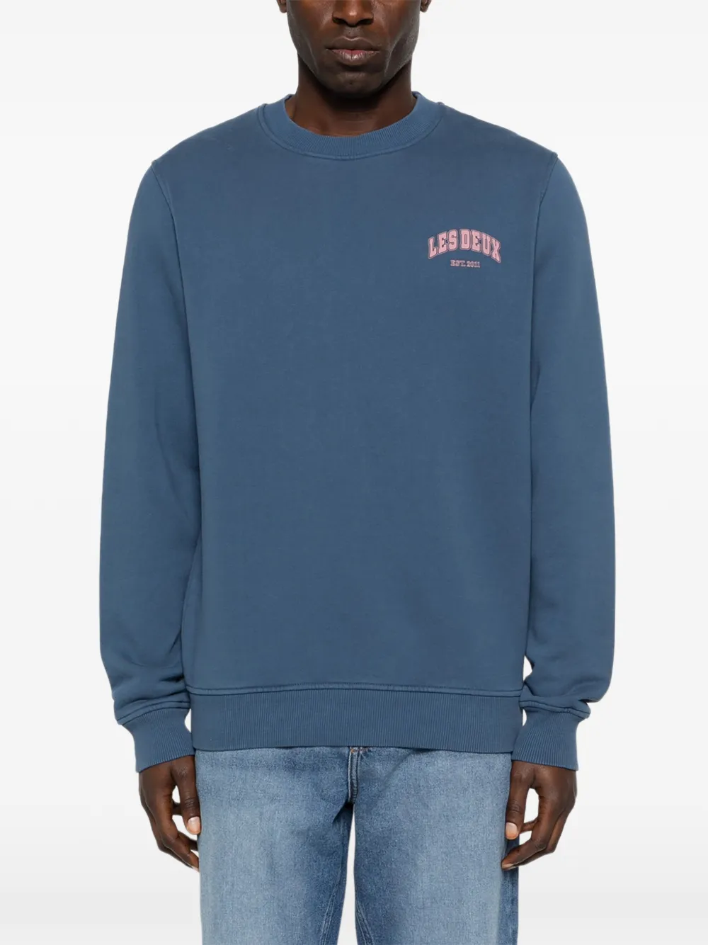 Les Deux Brady sweater met logo Blauw