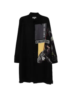 Yohji Yamamoto オーバーサイズ シルクシャツ | ブラック | FARFETCH JP