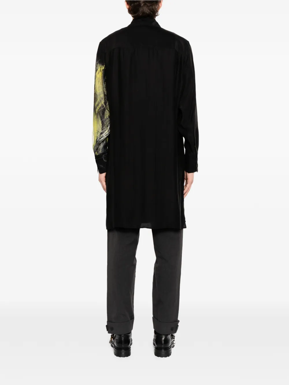 Yohji Yamamoto Overhemd met grafische print Zwart