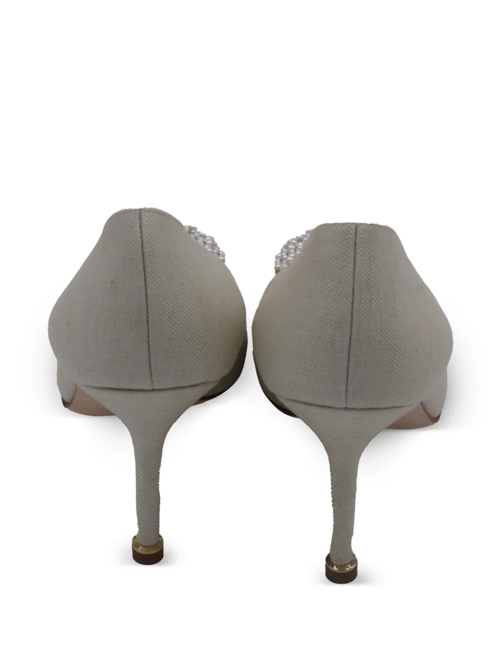  Manolo Blahnik Hangisi Embellished-upper Pumps - Neutrals 