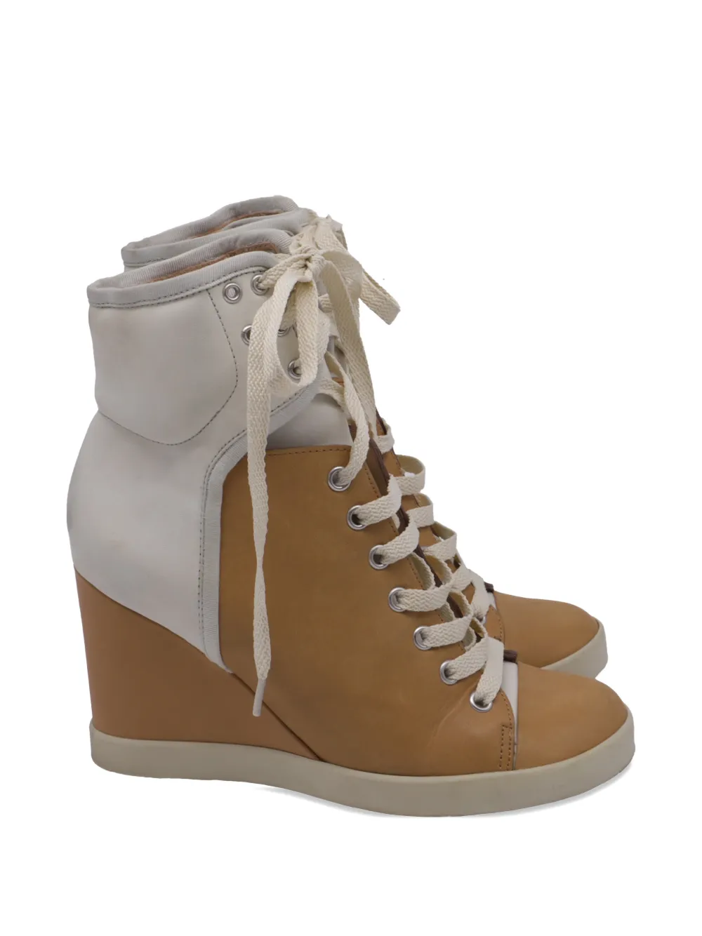 See By Chloé Vintage wedge-heel high-top sneakers - Marrone