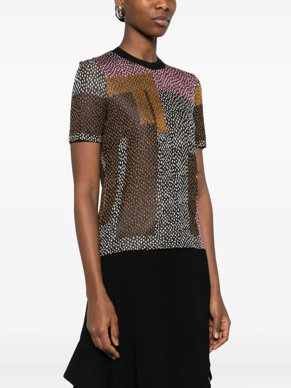  Fendi Geometric-pattern T-shirt - Brown 