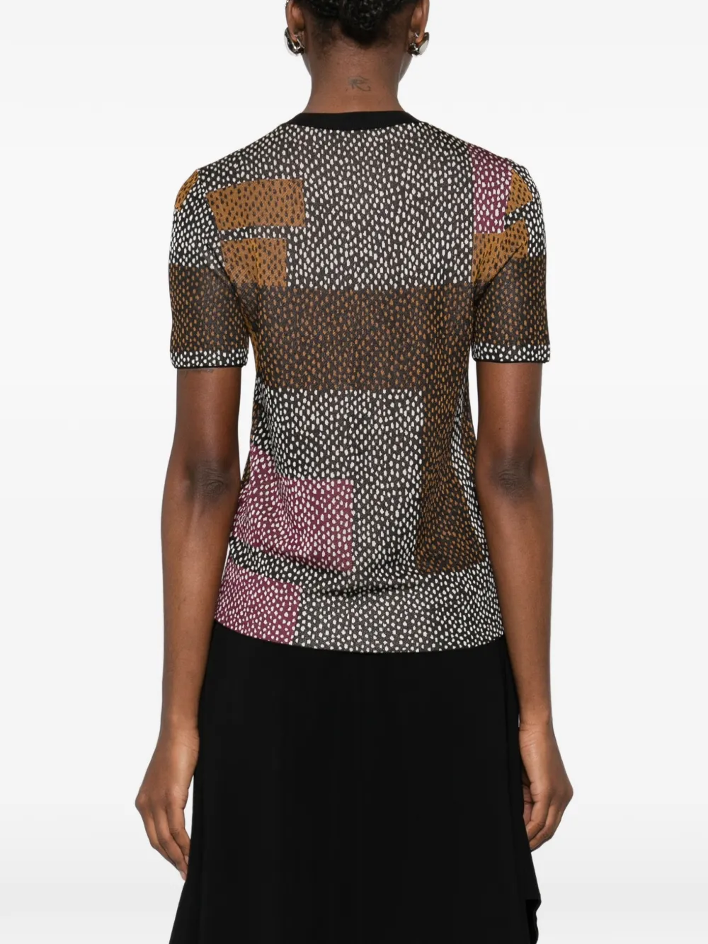 FENDI T-shirt met geometrisch patroon Bruin